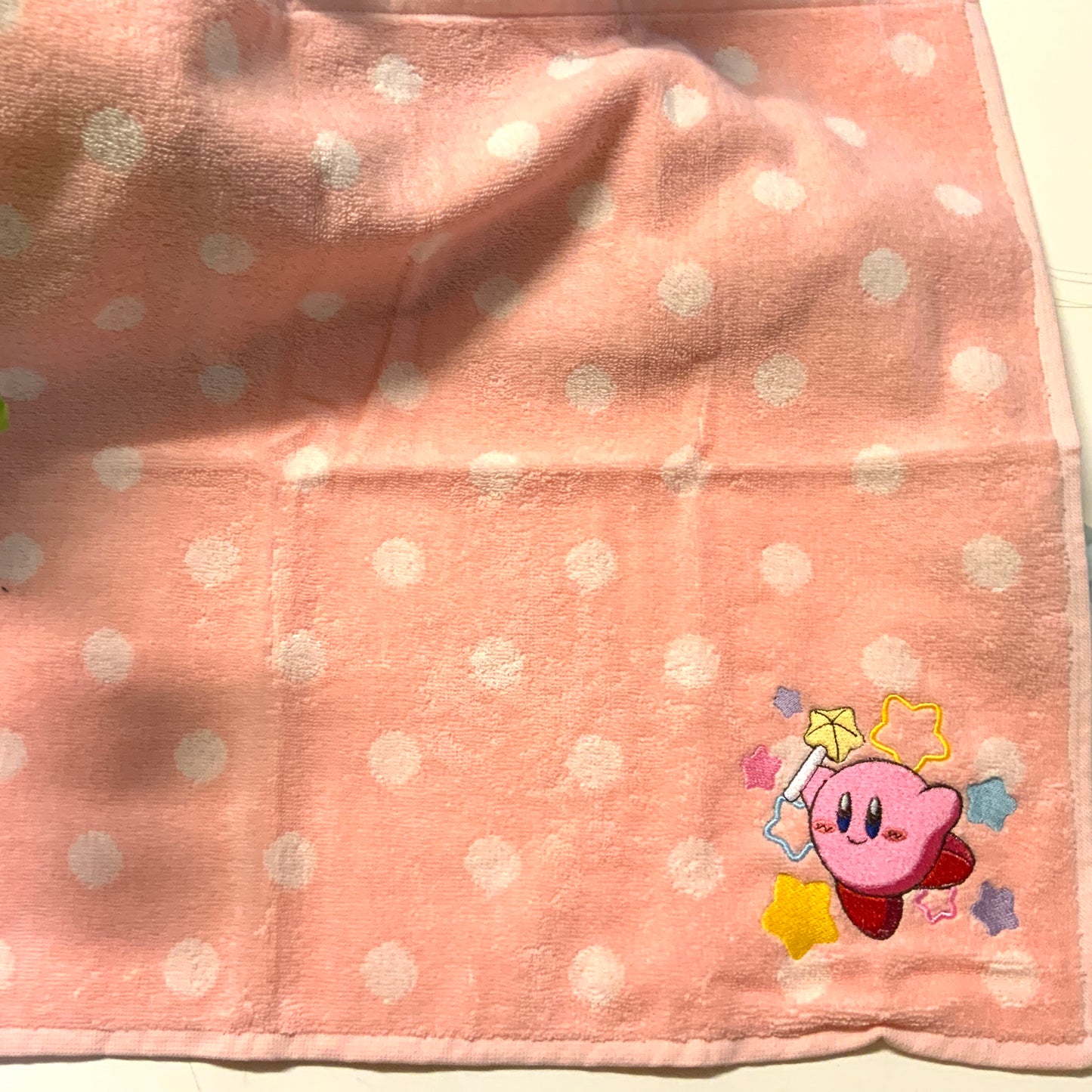 Destockage Torchon cuisine éponge coton rose à pois brodé Kirby