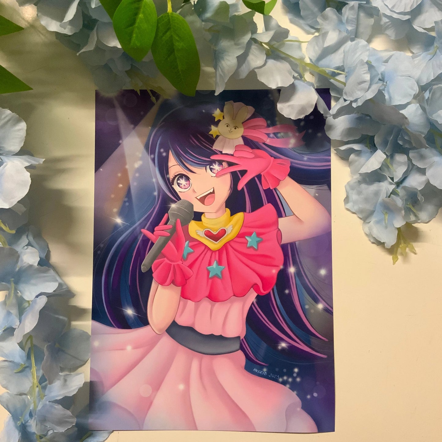 Print A4/A5 fan art « Ai Oshino « Oshi no ko » Tinyneko.fr