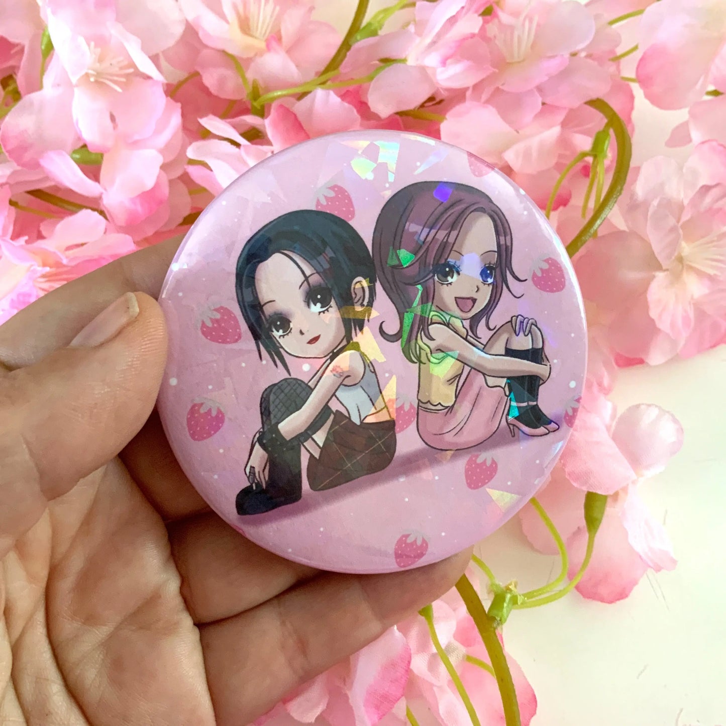 Badge rond 75 mm Nana Tinyneko.fr