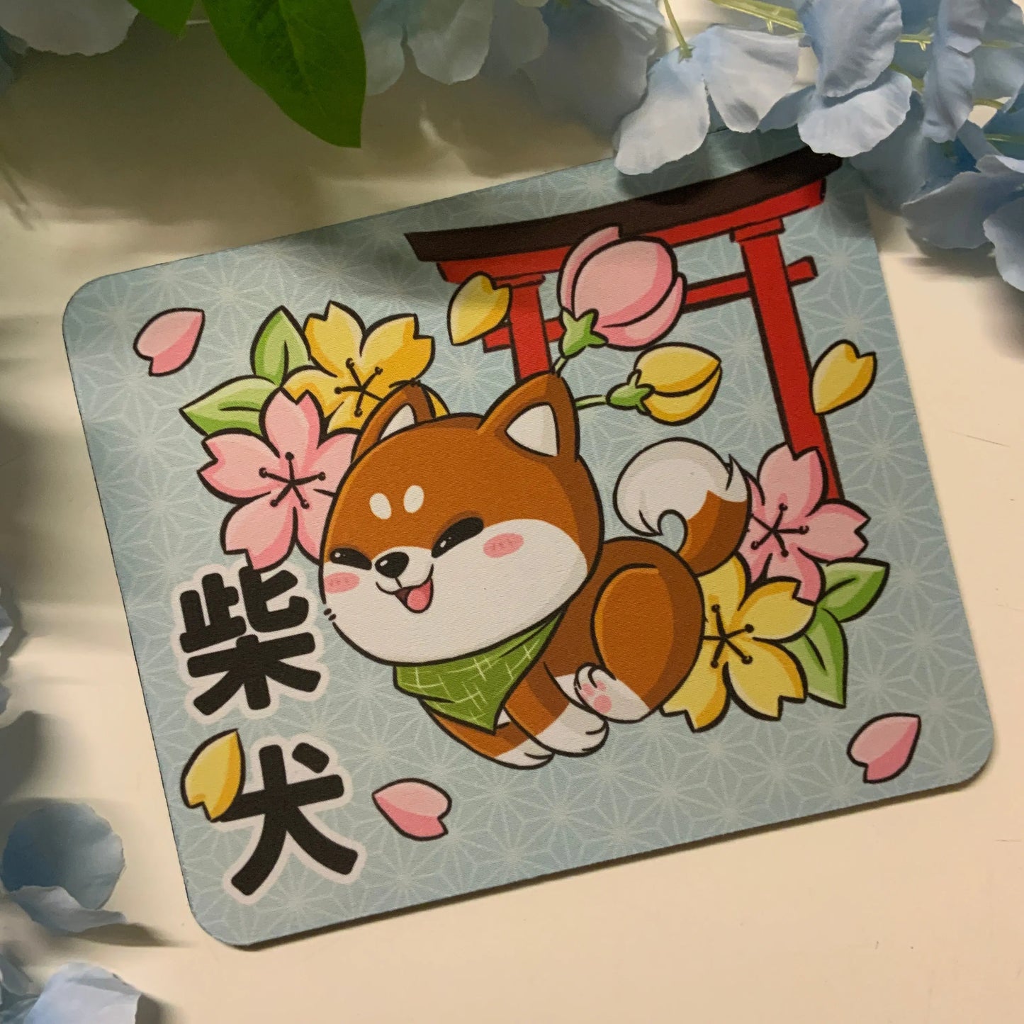 Tapis de souris rectangulaire shiba Tinyneko.fr