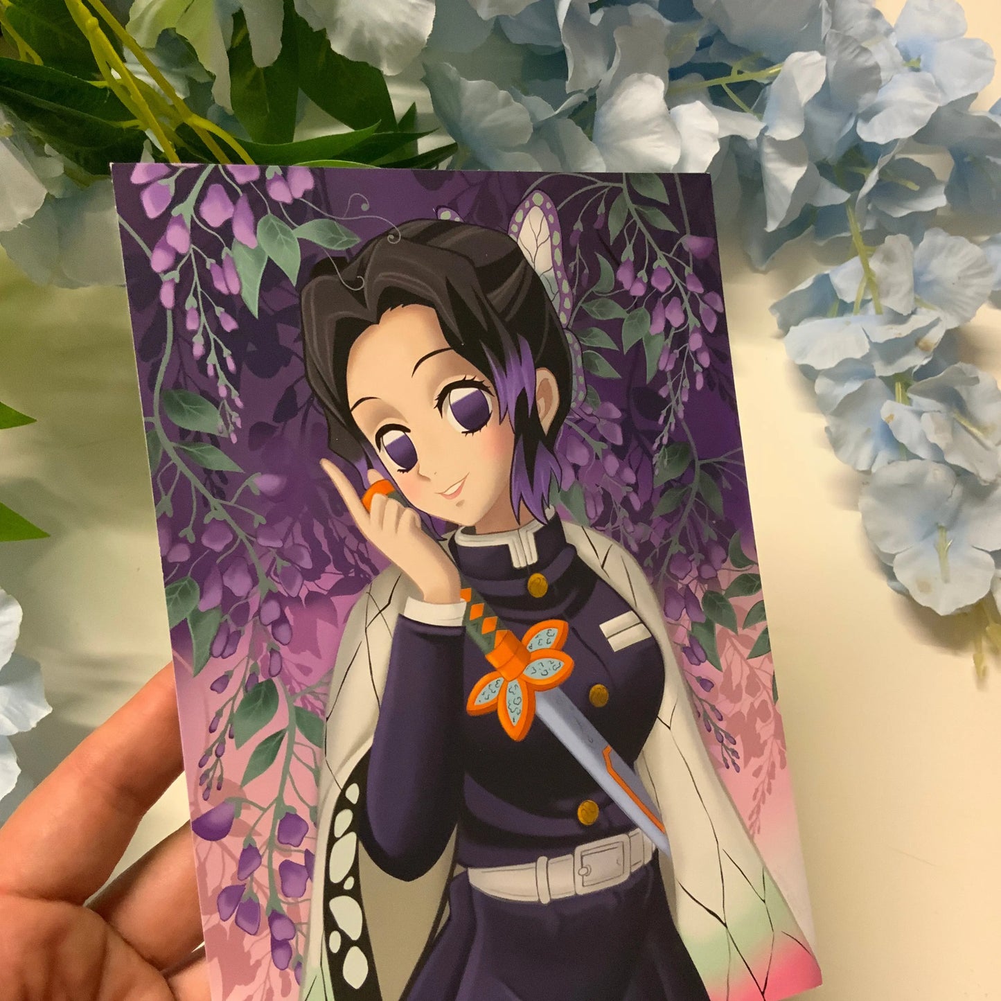 Print A4/A5 fan art « Shinobu « Demon slayer » Tinyneko.fr