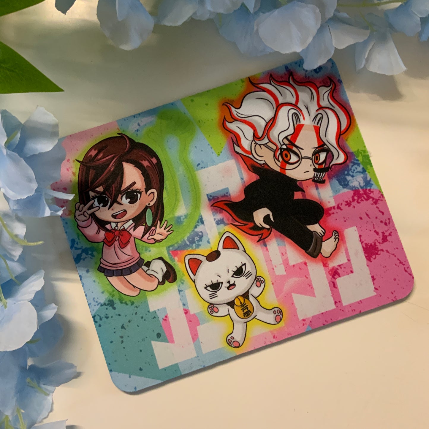 Tapis de souris rectangulaire "fan art dandadan"