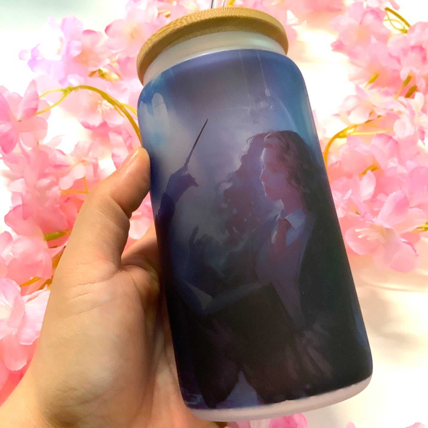 Destockage Verre à paille dépoli «Harry Hermione» Tinyneko.fr