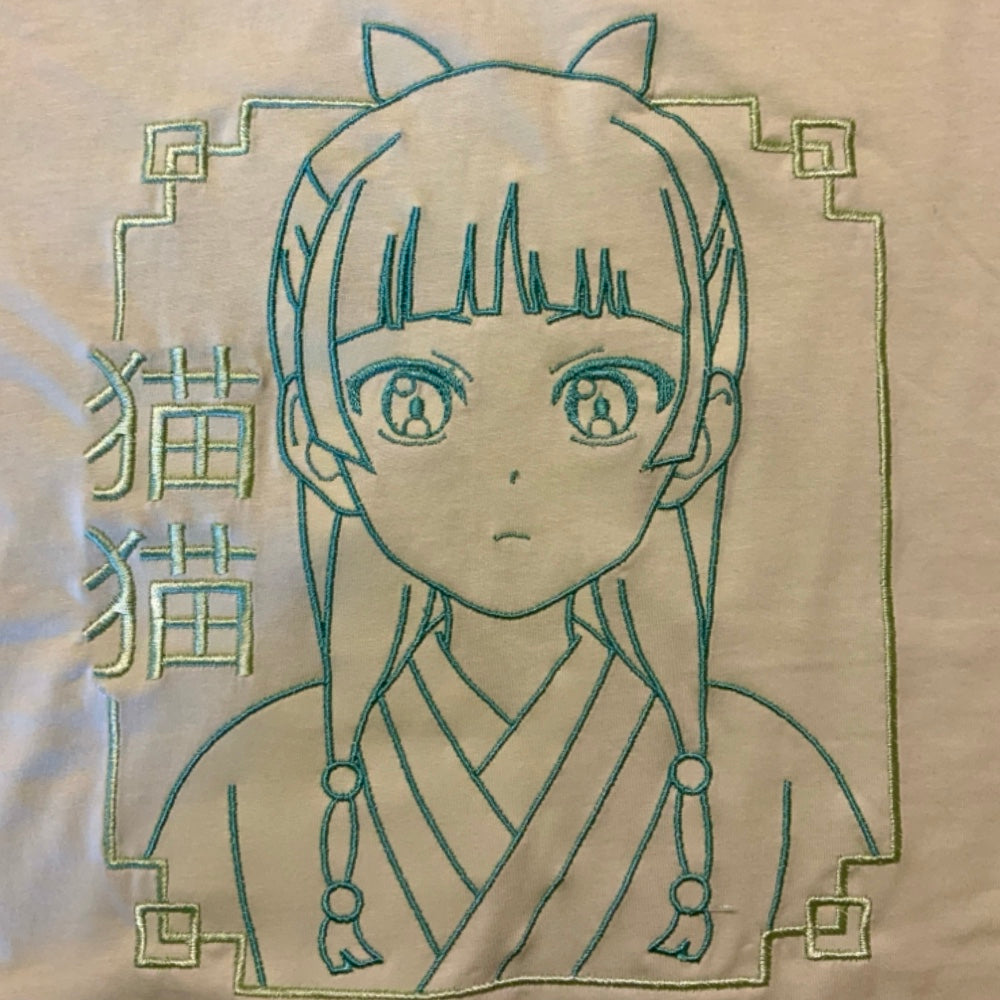 T-shirt brodé Maomao "Les carnets de l’apothicaire »