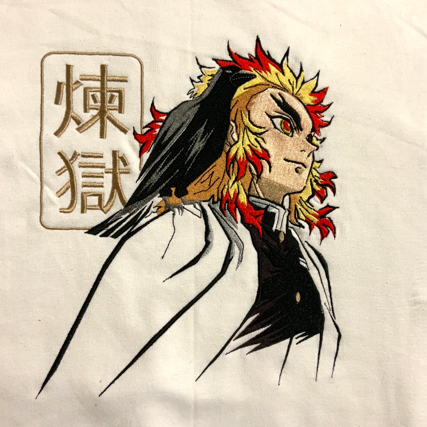 Sweat à capuche brodé « Rengoku « Demon slayer