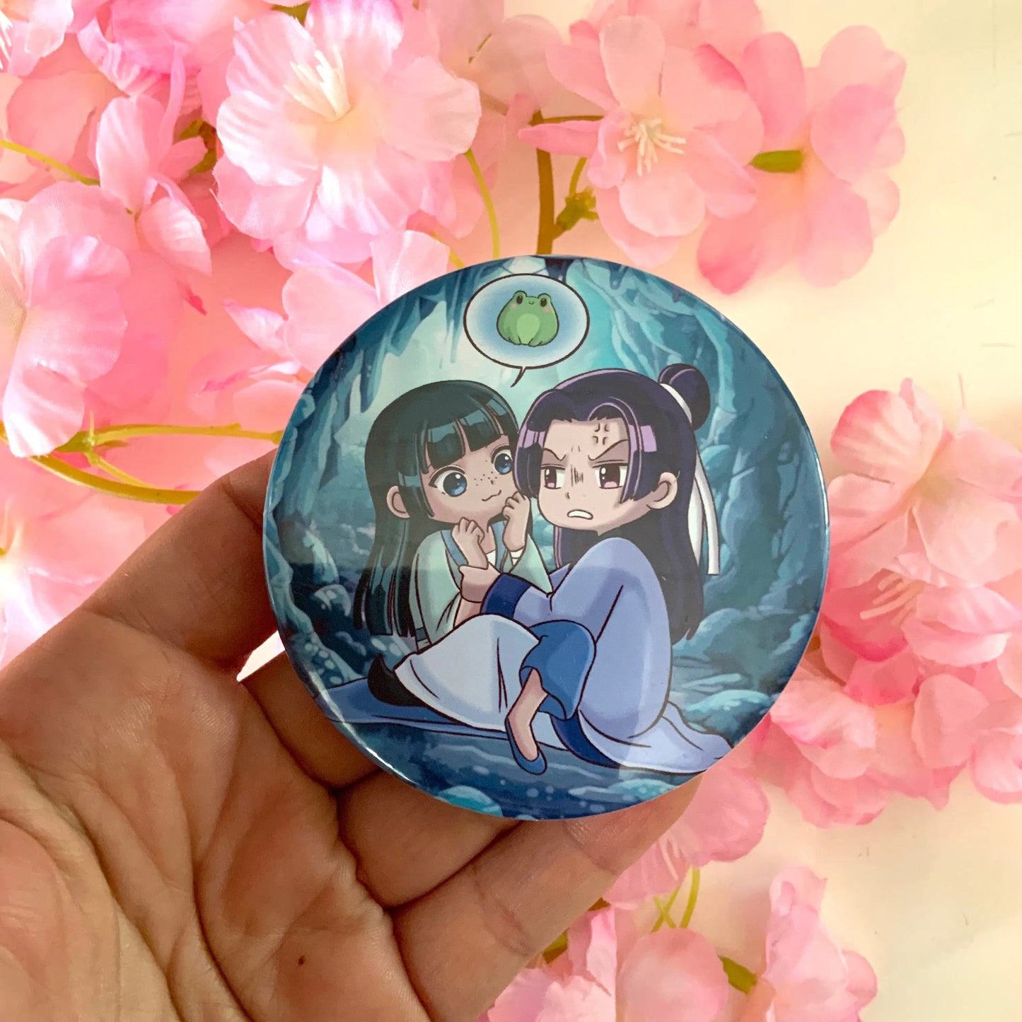 Badge rond 75 mm Maomao et Jinshi Tinyneko.fr