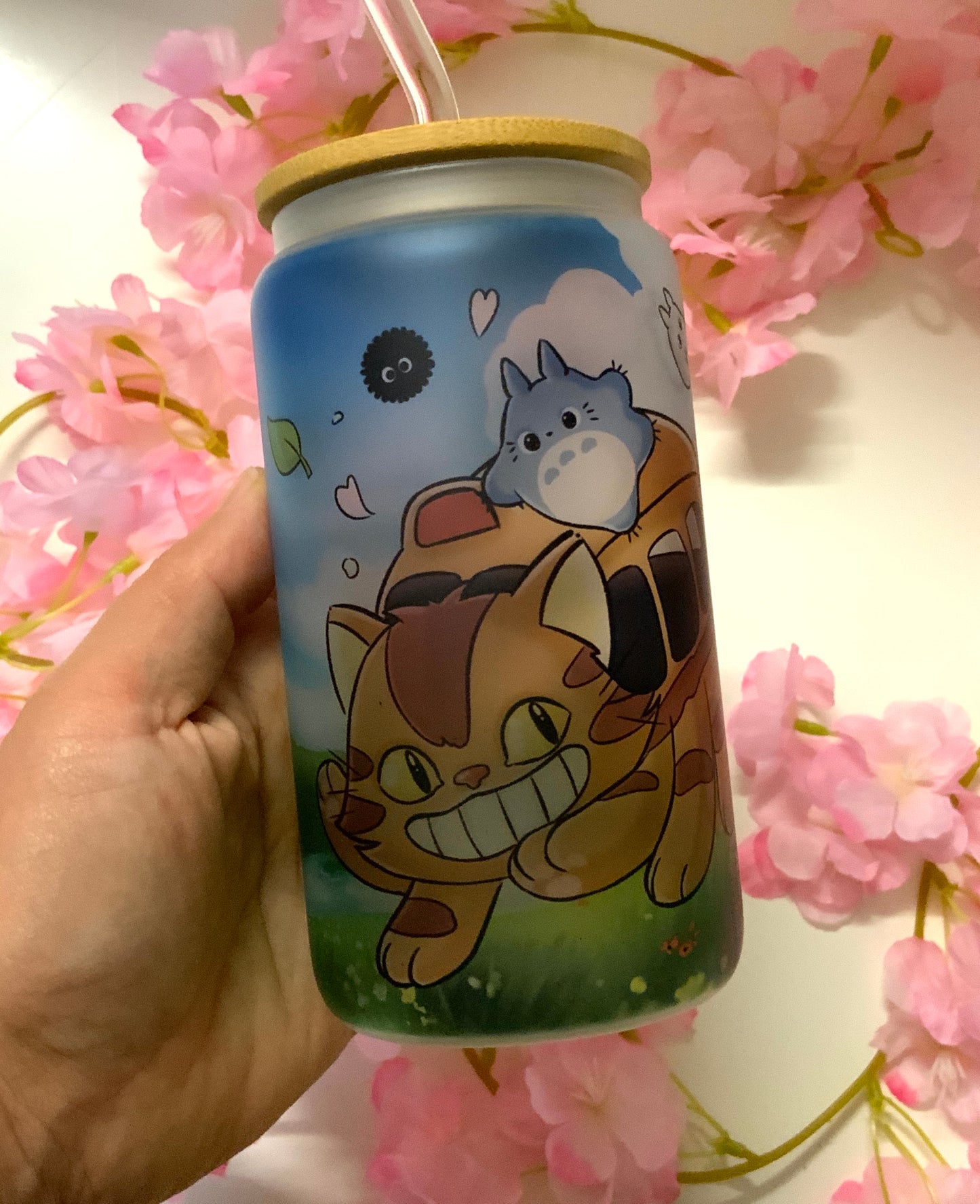 Verre à paille dépoli «Totoro Chatbus»