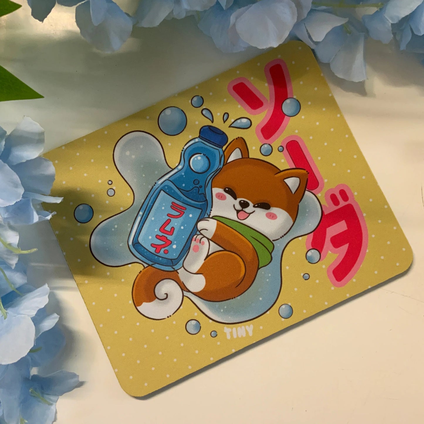 Tapis de souris rectangulaire shiba ramune Tinyneko.fr