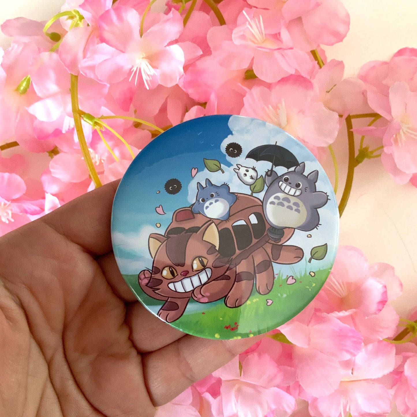 Badge rond 75 mm Totoro Tinyneko.fr