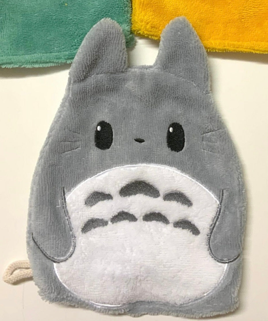 Gant de toilette Brodé Totoro bambou