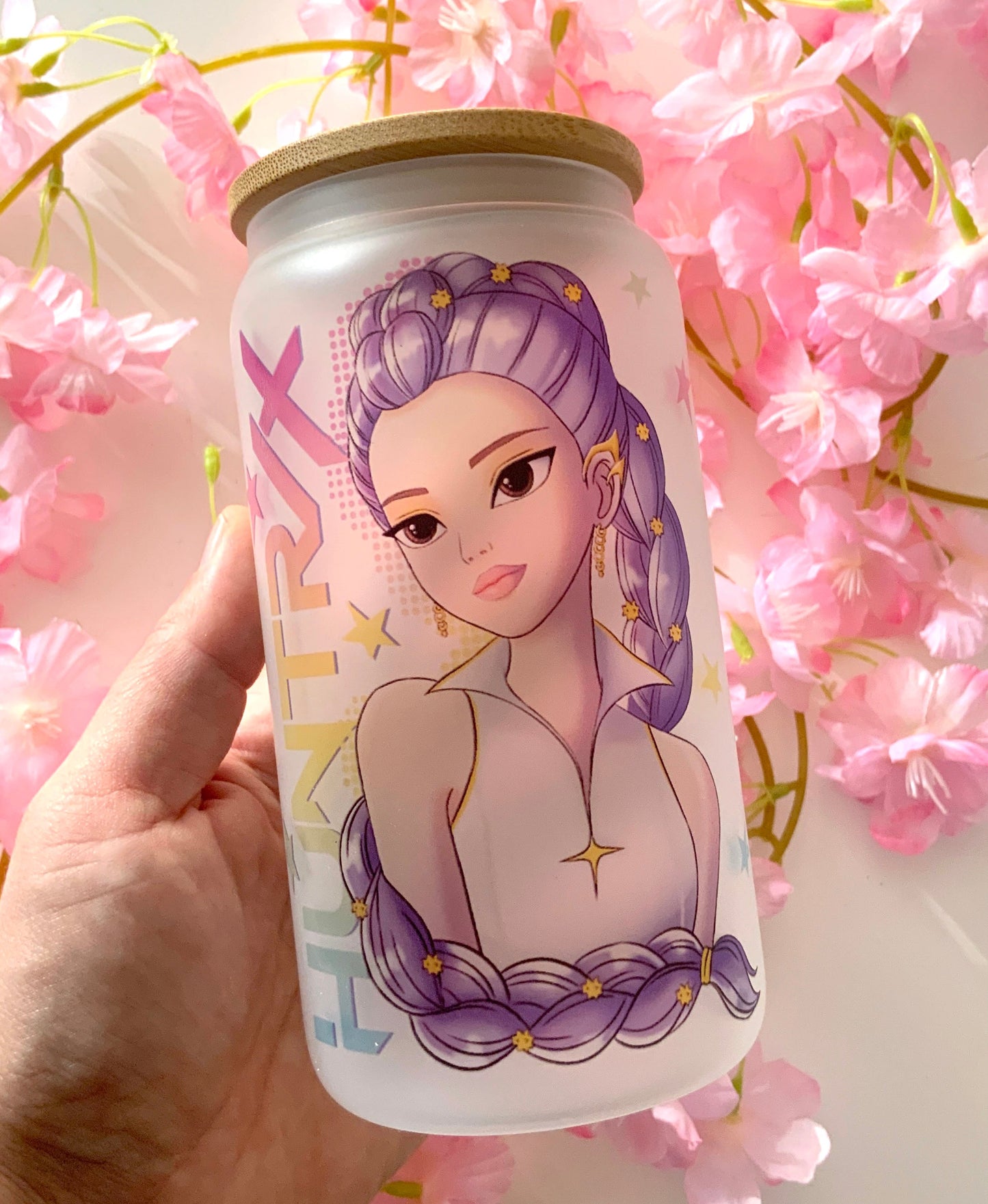 Verre à paille dépoli Rumi Kpop demon hunter Tinyneko.fr