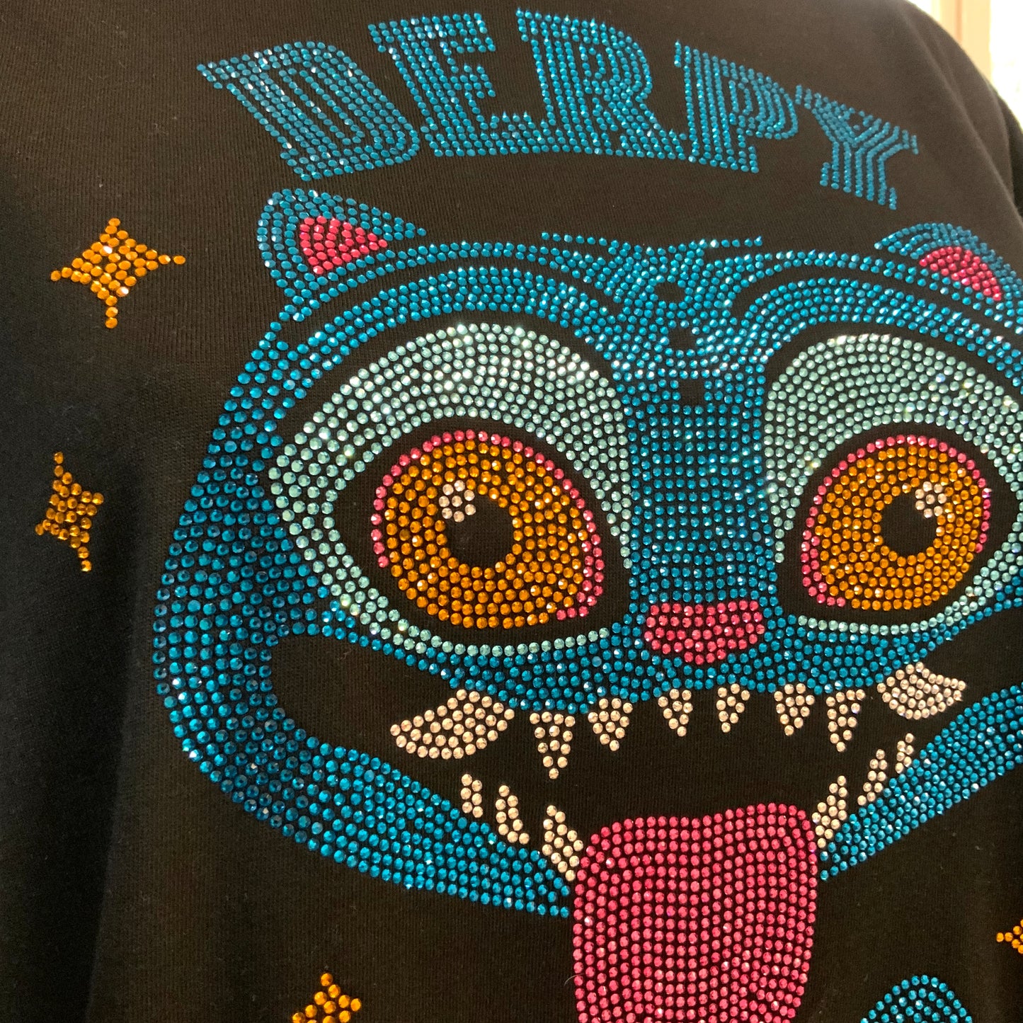 T-shirt noir Strass Derpy Tiger Kpop Demon Hunter