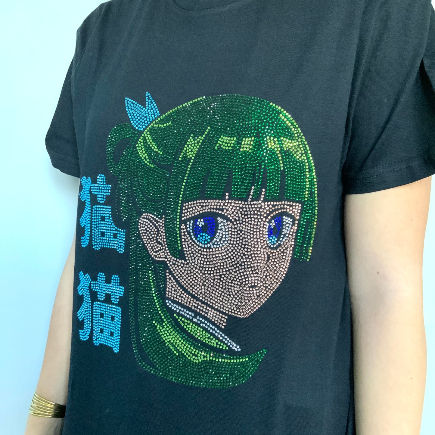 T-shirt noir Strass Maomao « Les carnets de l’apothicaire »