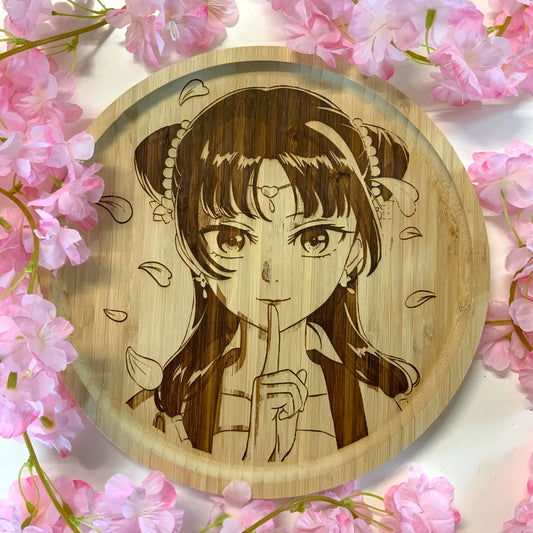 Assiette bambou gravée « Maomao « 