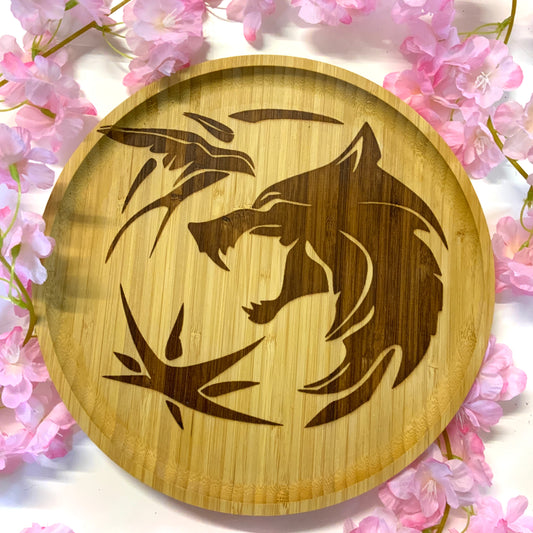 Destockage Assiette bambou gravée « The witcher « 