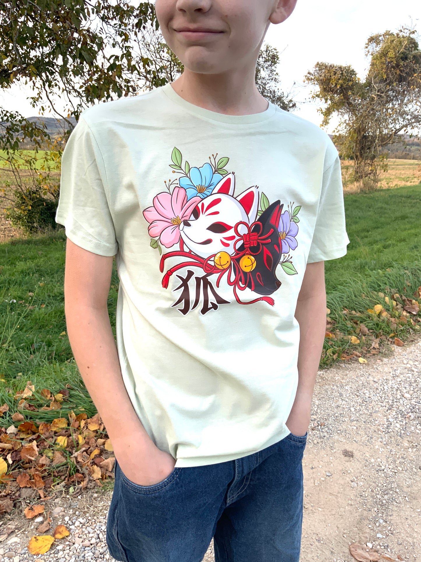T-shirt kawaii Masques kitsune