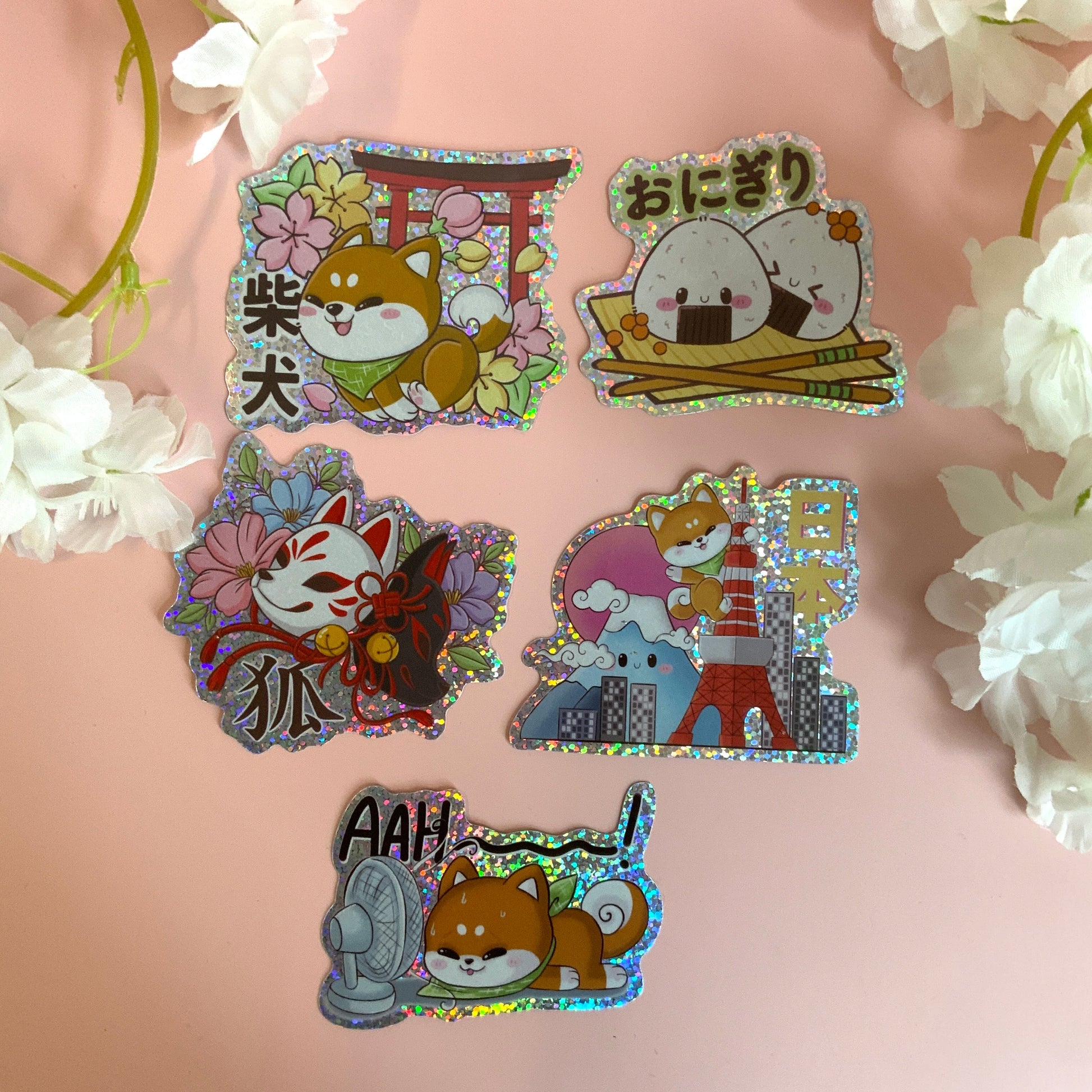 Stickers paillettes kawaii #2 tinyneko.fr