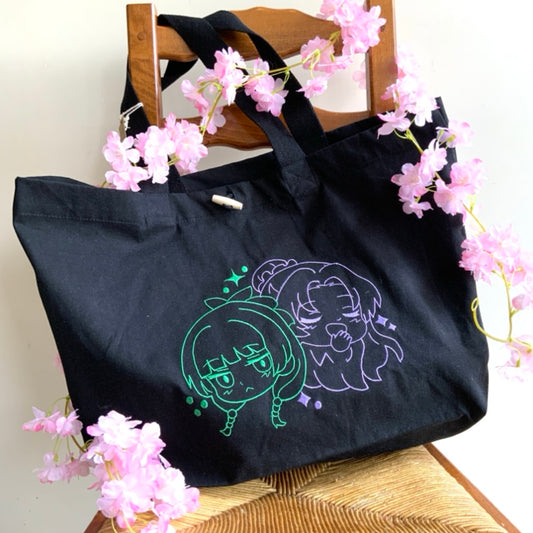 Sac fourre-tout brodé Maomao et Jinshi "Les carnets de l'apothicaire"