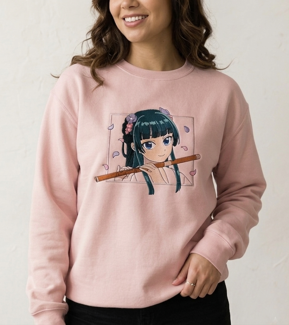 Pull molleton brodé Maomao (Les carnets de l’apothicaire) Tinyneko.fr