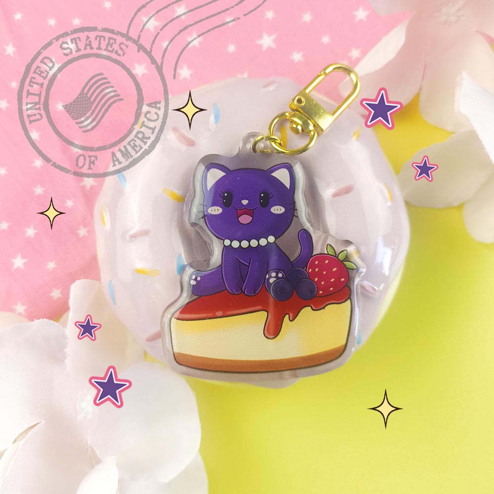 Porte-clé acrylique Cheese cake Miss kitty "Neko Friends "