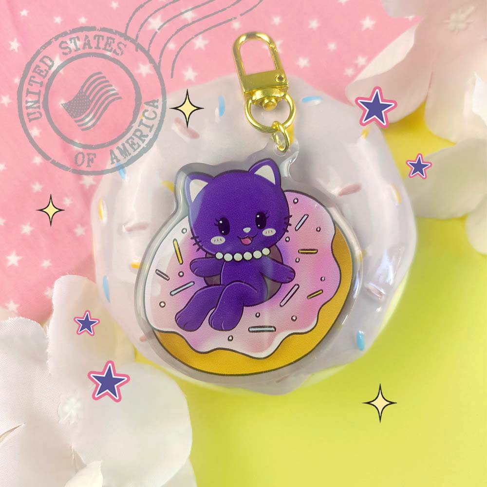 Porte-clé acrylique Donut Miss kitty "Neko Friends "