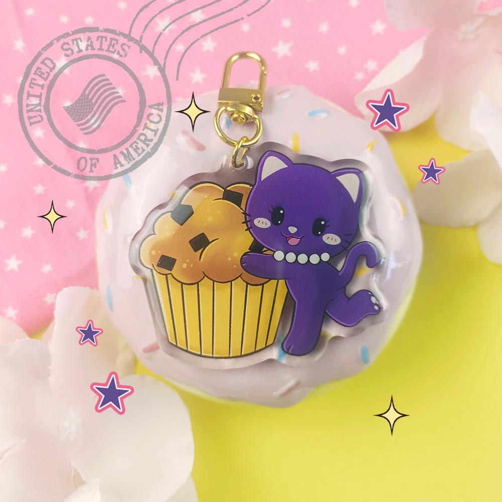 Porte-clé acrylique Muffin Miss kitty "Neko Friends "