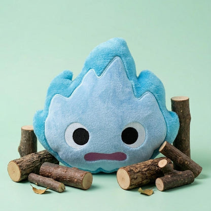 Coussin kawaii brodé Calcifer "le château ambulant"