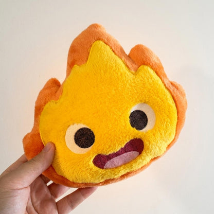 Coussin kawaii brodé Calcifer "le château ambulant"