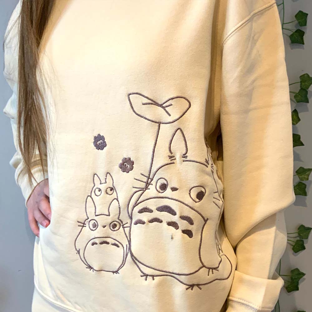 Pull molleton brodé Mon voisin Totoro