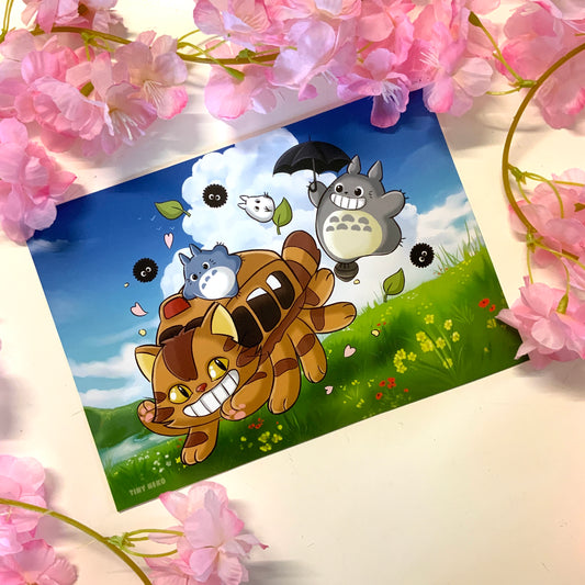 Print A5 Fanart Totoro Chatbus