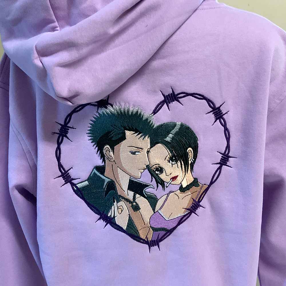 Sweat à capuche brodé « Nana et Ren «