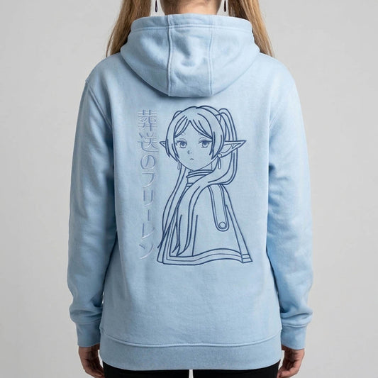Sweat à capuche brodé "Frieren" traits