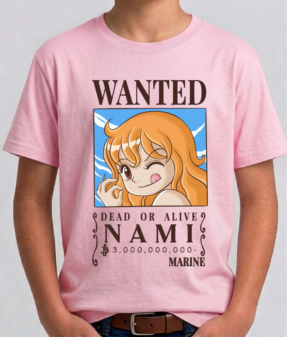 T-shirt Nami wanted One piece chibi kawaii